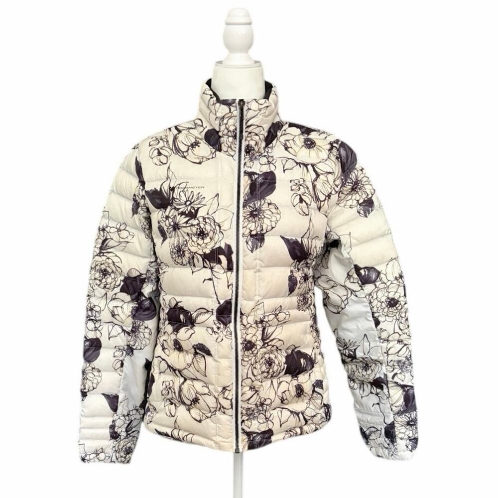Obermeyer Nieve Down Insulator Coat Jacket Black White Floral M